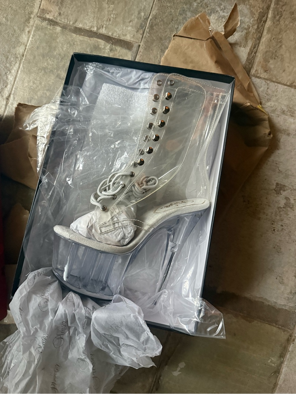 Pleasers 6” Platform High Heel Ankle Boots Size 8 NEW IN BOX